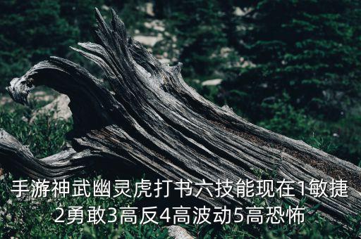 手游神武幽灵虎打书六技能现在1敏捷2勇敢3高反4高波动5高恐怖