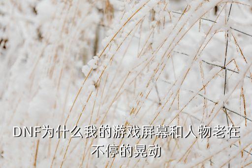 韩版dnf手游怎么关屏幕晃动，地下城与勇士游戏屏幕晃悠怎么办