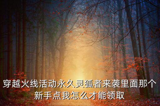 穿越火线活动永久灵狐者来袭里面那个新手点我怎么才能领取