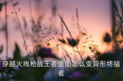 穿越火线枪战王者里面怎么变异形终结者
