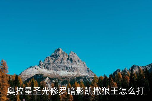奥拉星圣光修罗暗影凯撒狼王怎么打