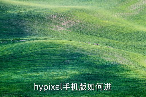 hypixel手机版如何进