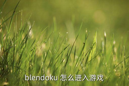 blendoku 怎么进入游戏