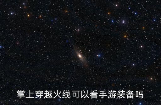 掌上穿越火线可以看手游装备吗