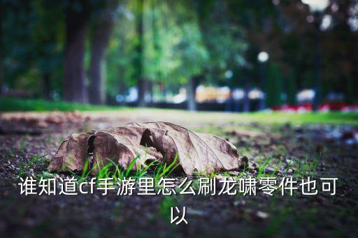 谁知道cf手游里怎么刷龙啸零件也可以