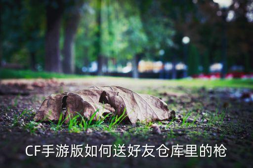 手游cf游戏内怎么赠枪，CF手游版如何送好友仓库里的枪