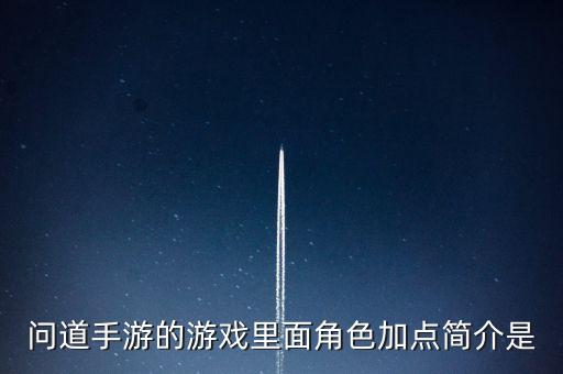 问道手游的游戏里面角色加点简介是