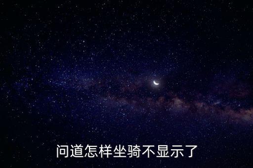 问道怎样坐骑不显示了