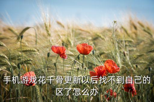 手机游戏花千骨更新以后找不到自己的区了怎么办