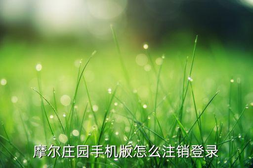 摩尔庄园手机版怎么注销登录