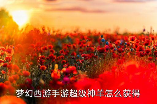 梦幻西游手游超级神羊怎么获得