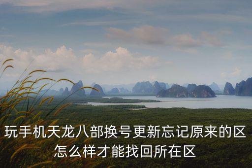 天龙八部手游区和号都忘了怎么办，玩手机天龙八部换号更新忘记原来的区怎么样才能找回所在区