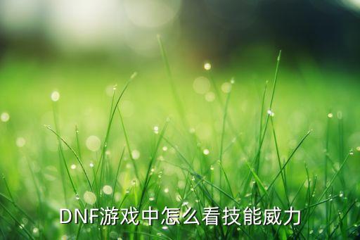 DNF游戏中怎么看技能威力