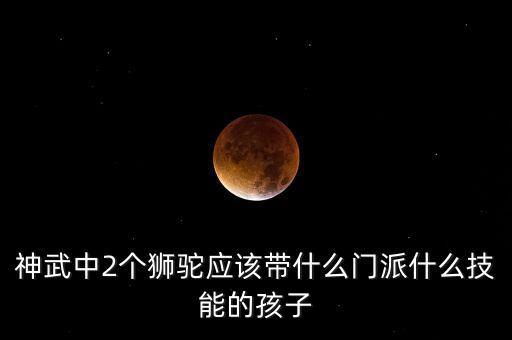神武中2个狮驼应该带什么门派什么技能的孩子