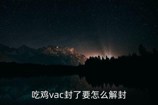 吃鸡vac封了要怎么解封