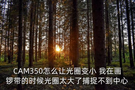 CAM350怎么让光圈变小 我在画锣带的时候光圈太大了捕捉不到中心