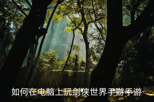 如何在电脑上玩剑侠世界手游手游