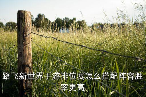 路飞新世界手游排位赛怎么搭配阵容胜率更高