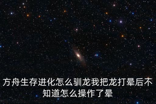 方舟生存进化怎么驯龙我把龙打晕后不知道怎么操作了晕
