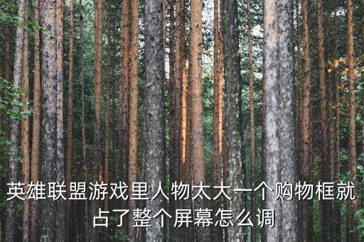 英雄联盟游戏里人物太大一个购物框就占了整个屏幕怎么调