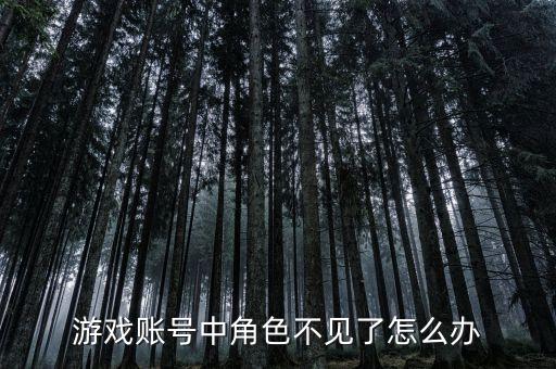 游戏账号中角色不见了怎么办