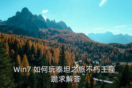 Win7 如何玩泰坦之旅不朽王座 跪求解答