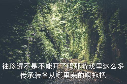 袖珍罐不是不能开了吗那游戏里这么多传承装备从哪里来的啊拖把