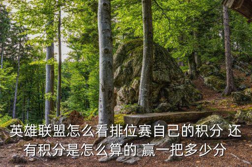 英雄联盟怎么看排位赛自己的积分 还有积分是怎么算的 赢一把多少分