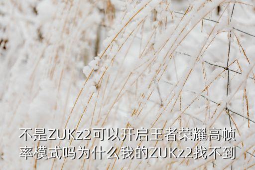 不是ZUKz2可以开启王者荣耀高帧率模式吗为什么我的ZUKz2找不到