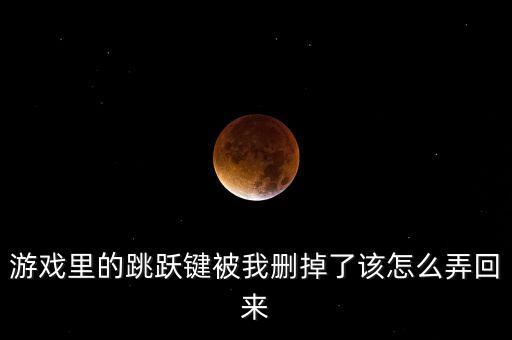 游戏里的跳跃键被我删掉了该怎么弄回来
