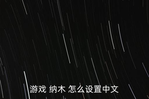 游戏 纳木 怎么设置中文