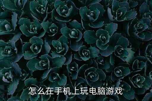 怎么在手机上玩电脑游戏