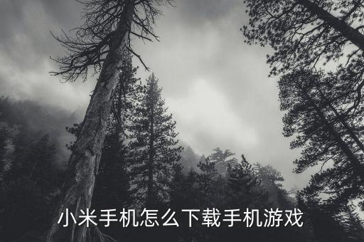 小米手机怎么下载手机游戏