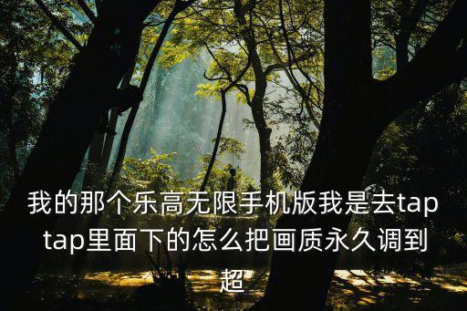我的那个乐高无限手机版我是去tap tap里面下的怎么把画质永久调到超