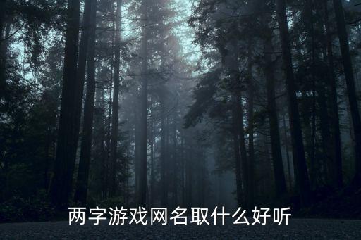 两字游戏网名取什么好听