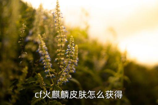 穿越火线手游金色麒麟怎么获得，cf火麒麟皮肤怎么获得