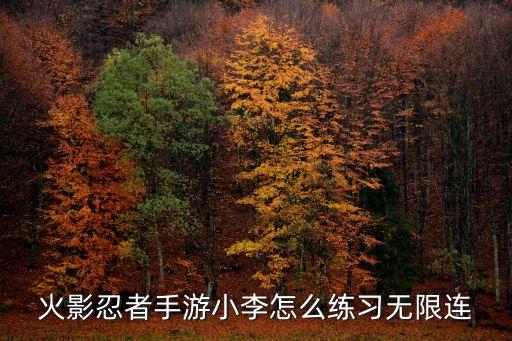 火影忍者手游小李怎么练习无限连