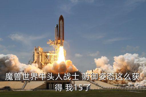 魔兽世界牛头人战士 防御姿态这么获得 我15了