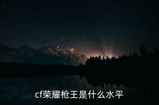 cf荣耀枪王是什么水平