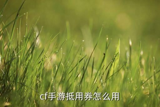 cf手游抵用券怎么用
