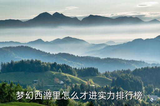 梦幻西游里怎么才进实力排行榜