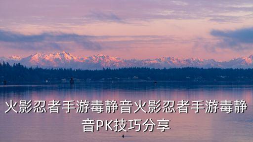 火影忍者手游毒静音火影忍者手游毒静音PK技巧分享
