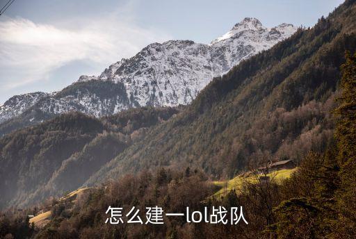 怎么建一lol战队