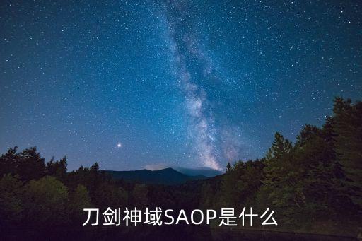 刀剑神域SAOP是什么