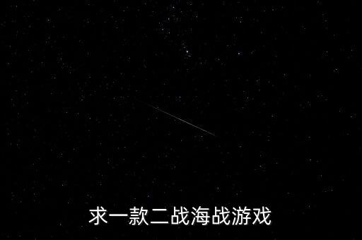求一款二战海战游戏