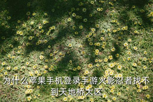 为什么苹果手机登录手游火影忍者找不到天地桥大区