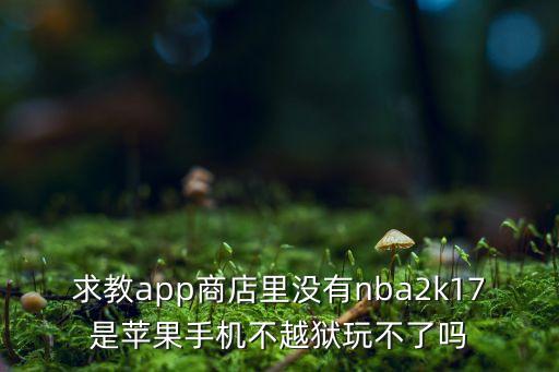 求教app商店里没有nba2k17是苹果手机不越狱玩不了吗