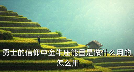 勇士的信仰中金牛座能量是做什么用的 怎么用