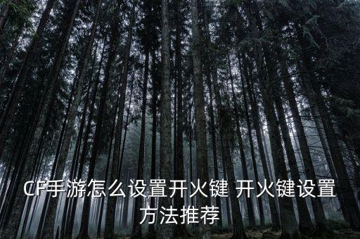 穿越火线手游怎么设置开火趴下，CF手游怎么设置开火键 开火键设置方法推荐