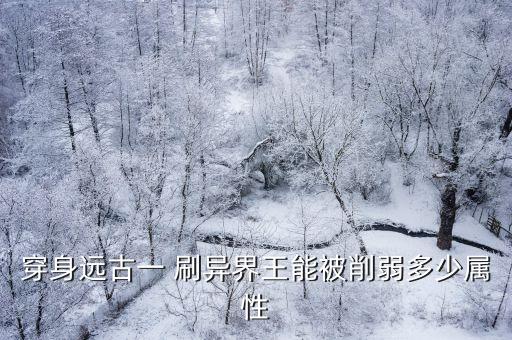 穿身远古一 刷异界王能被削弱多少属性